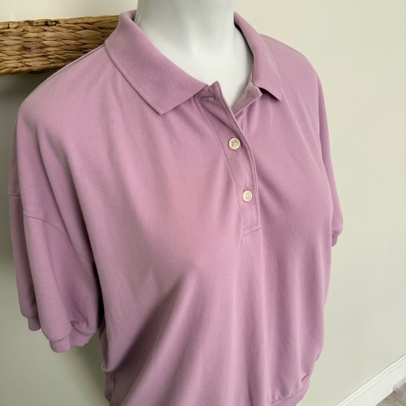 Everlane Organic Cotton Polo Shirt Lavender Purple Collared Top Women’s L - Picture 4 of 9